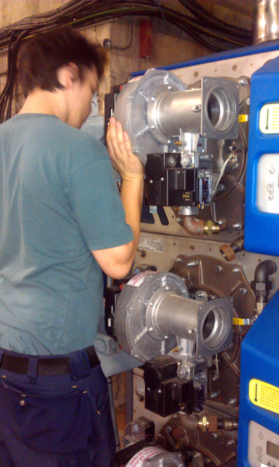 Servicing modular boiler array